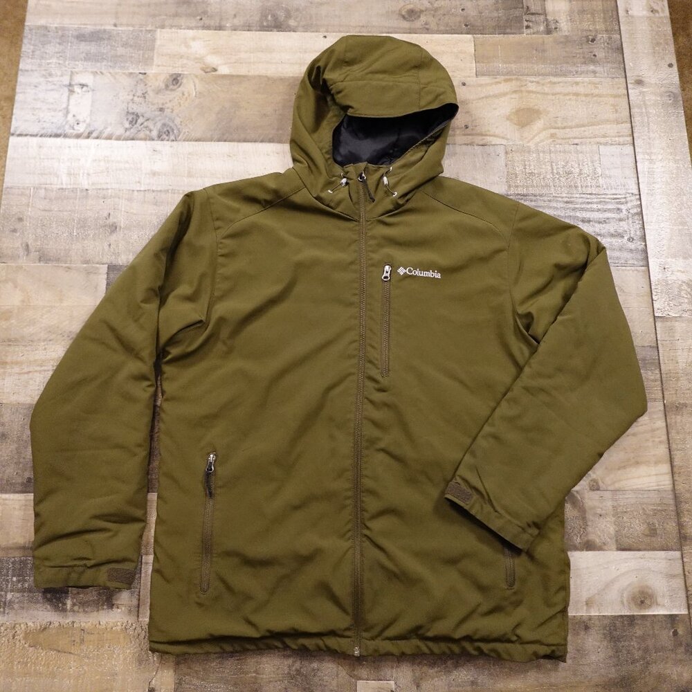 Columbia Gate‎ Racer Softshell Jacket men's large green olive